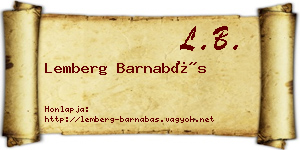 Lemberg Barnabás névjegykártya